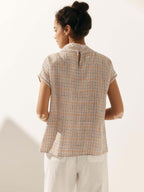 Linen Cutout Turtleneck Top QUINN