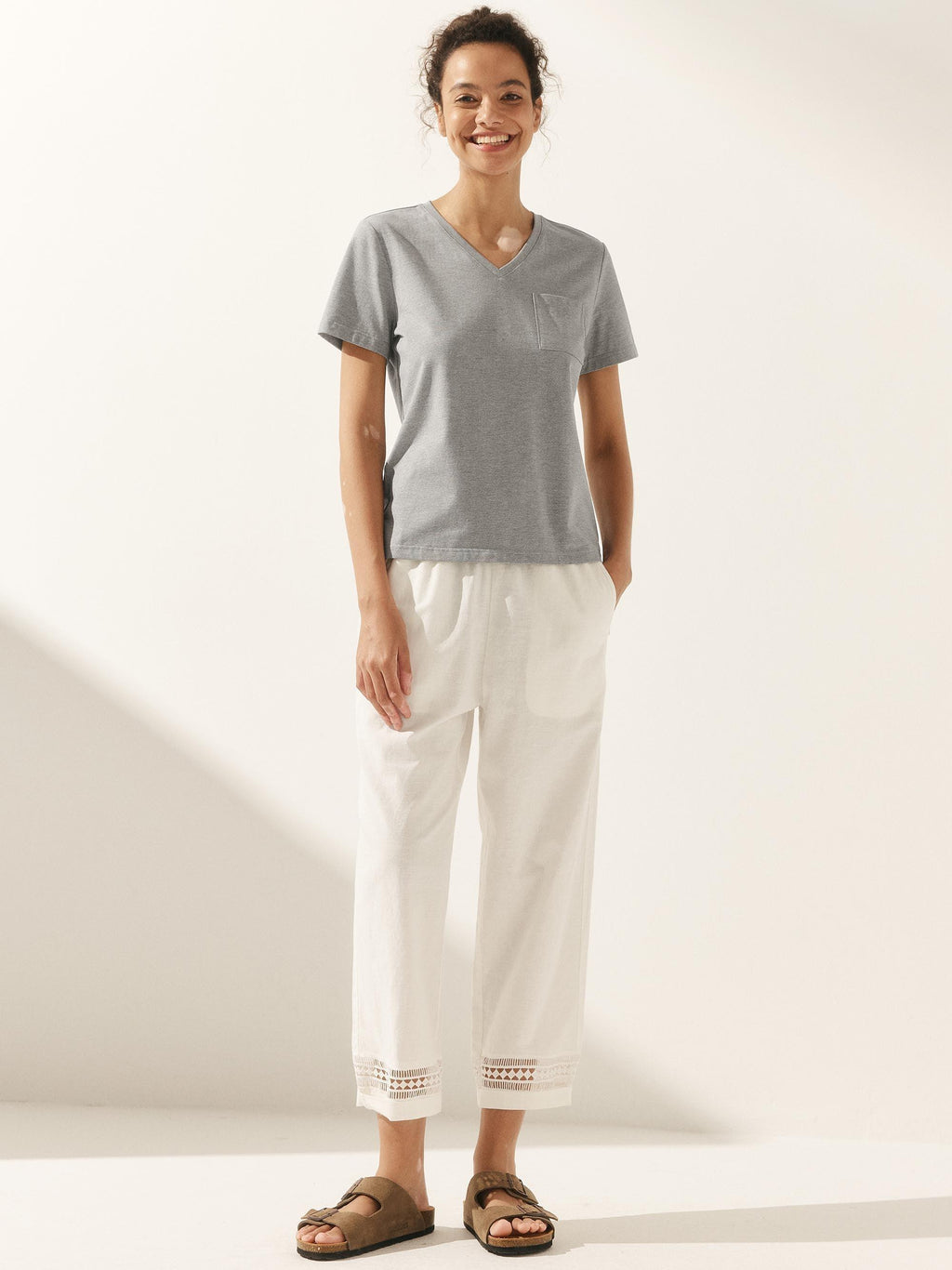 Stretch-Knit Bamboo Classic Basic Tee BELLE