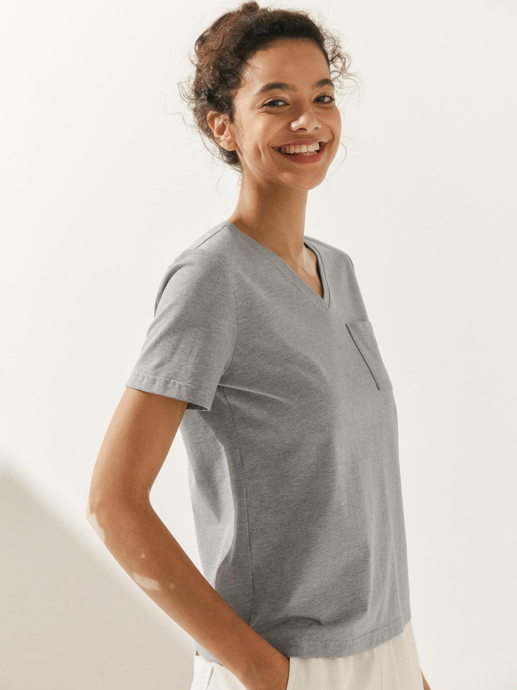 Stretch-Knit Bamboo Classic Basic Tee BELLE