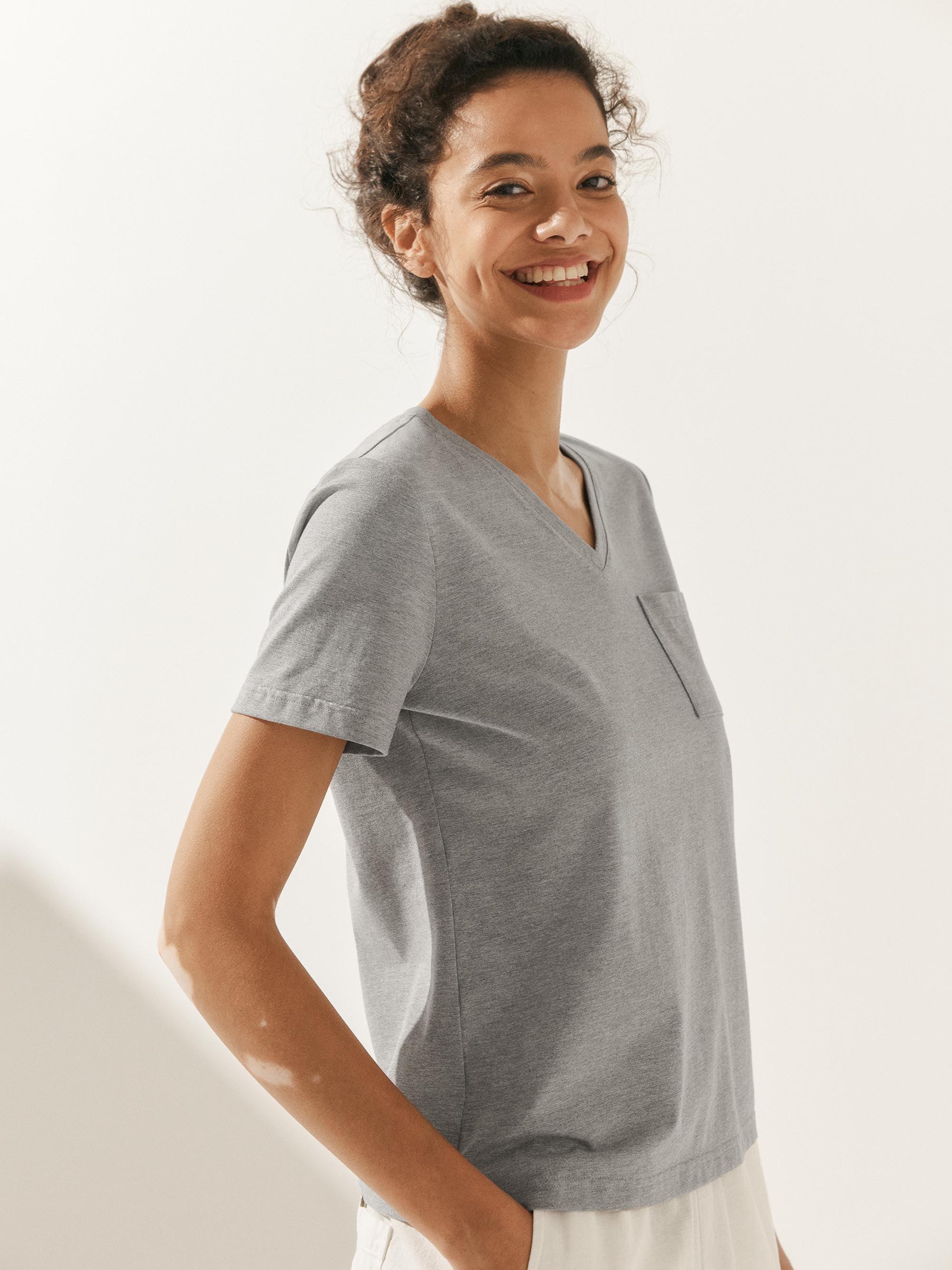 Stretch-Knit Bamboo Classic Basic Tee BELLE