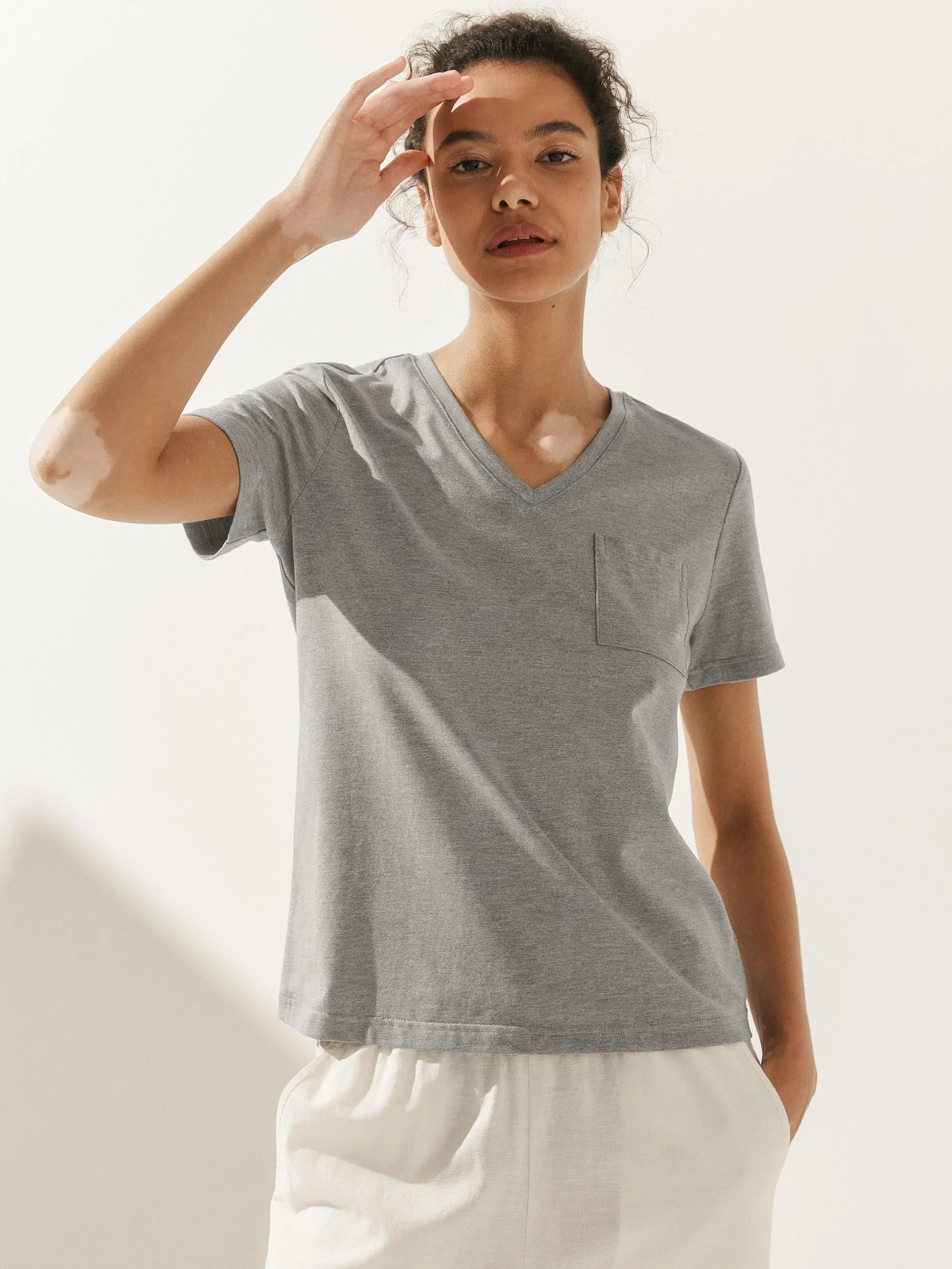 Stretch-Knit Bamboo Classic Basic Tee BELLE