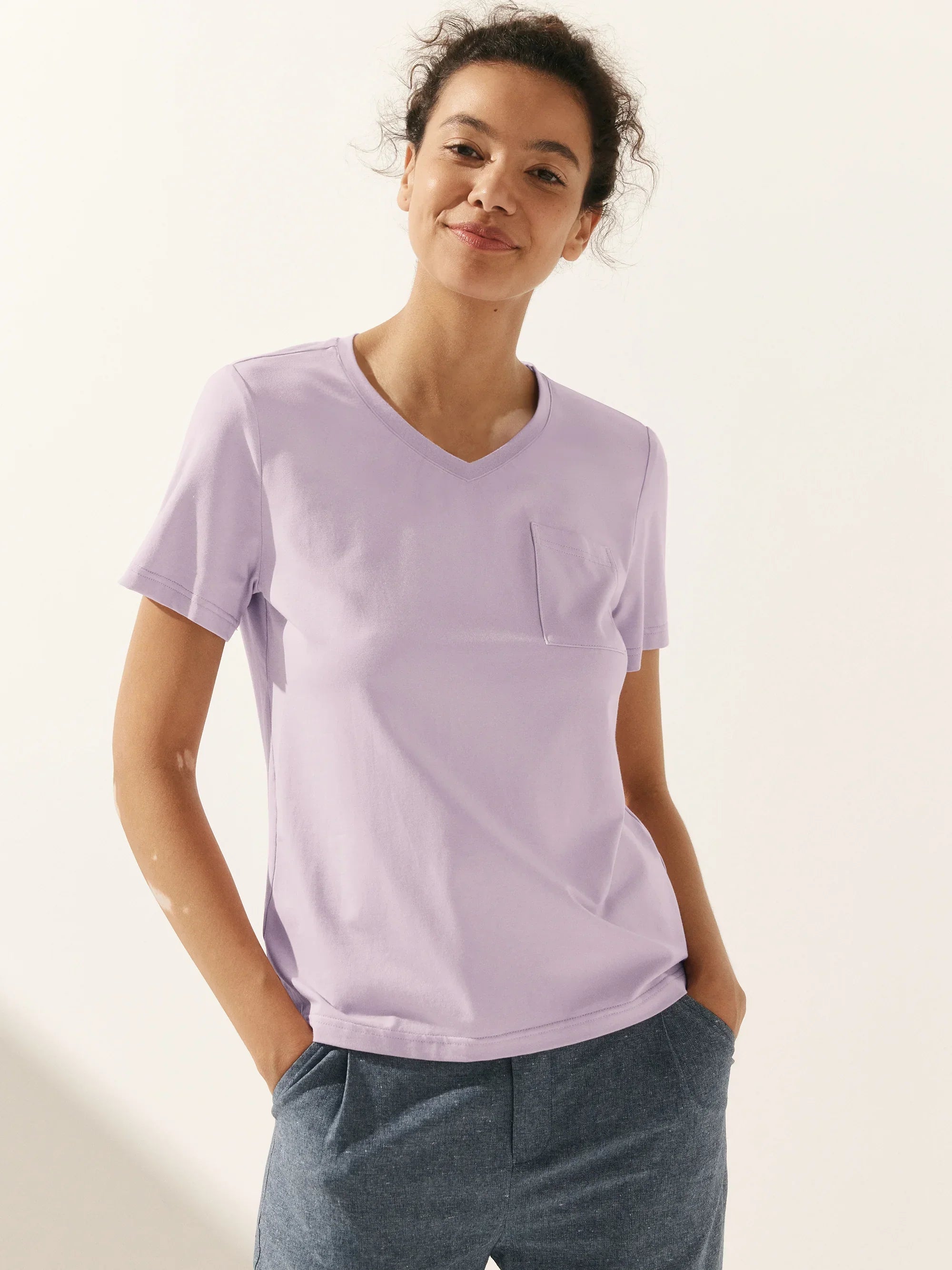 Stretch-Knit Bamboo Classic Basic Tee BELLE