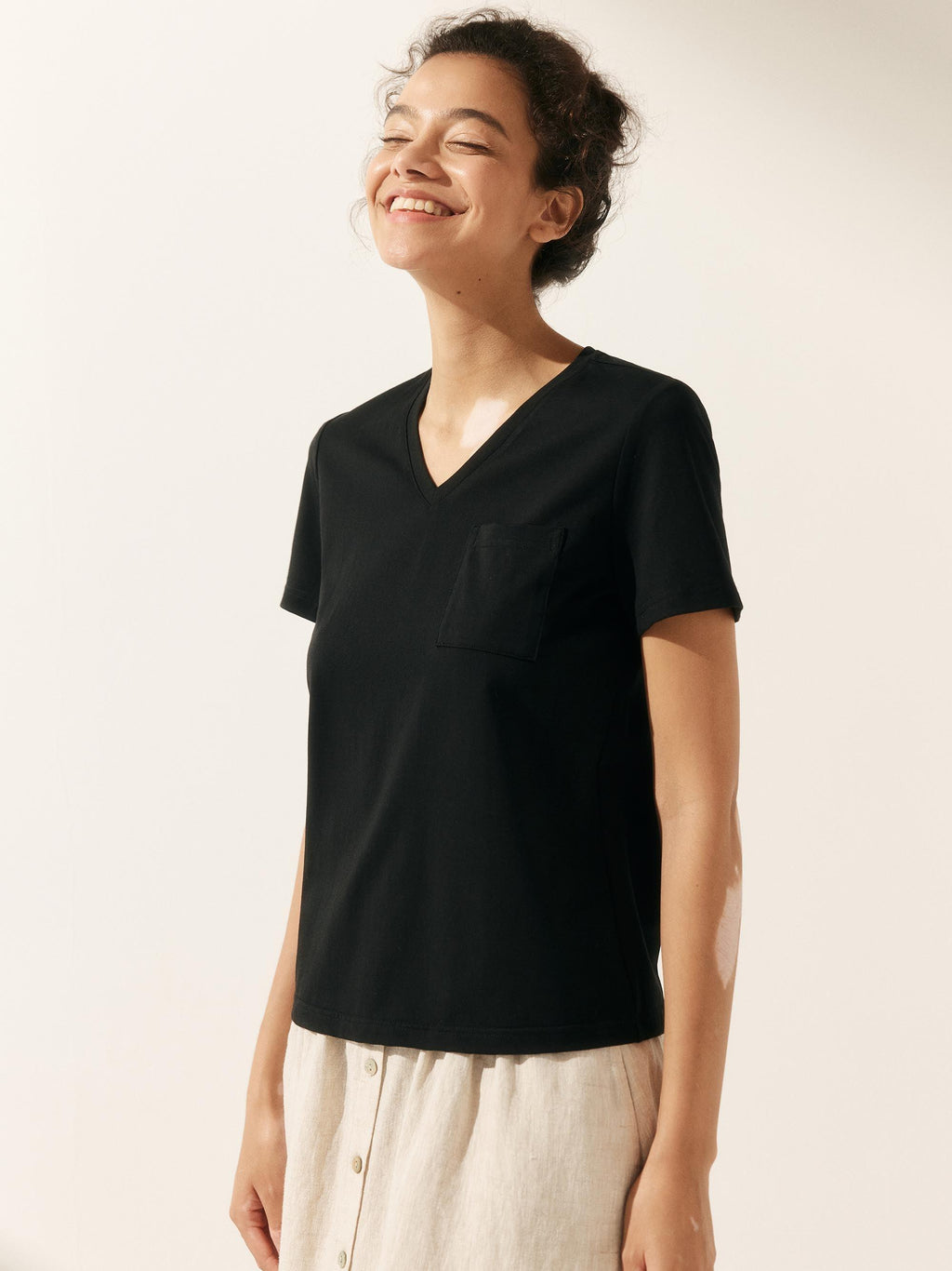 Stretch-Knit Bamboo Classic Basic Tee BELLE