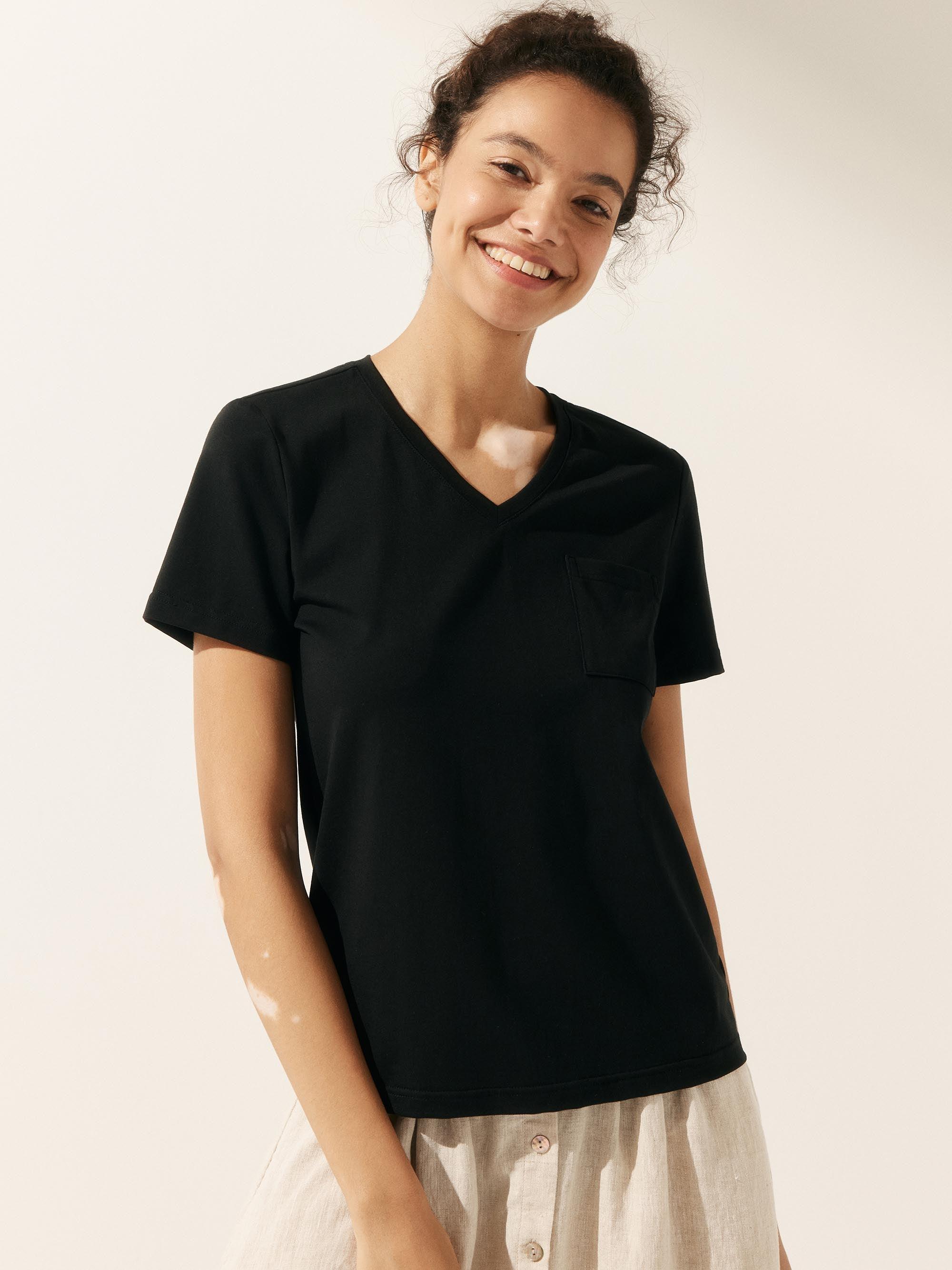 Stretch-Knit Bamboo Classic Basic Tee BELLE