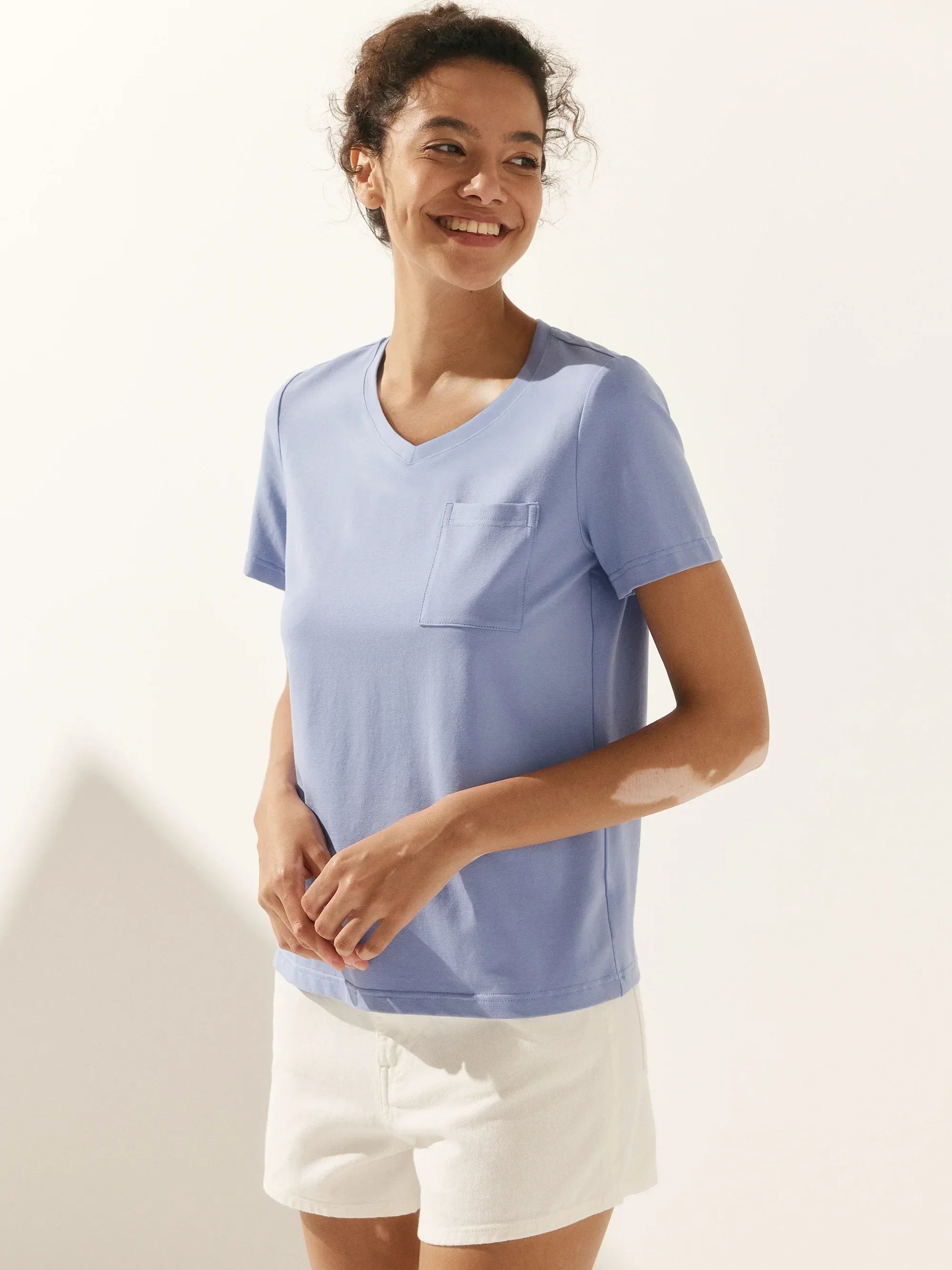 Stretch-Knit Bamboo Classic Basic Tee BELLE
