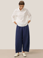 100% Linen Classic Side Neck Top CORA