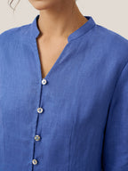 100% Linen Hand Button Long Top DILLON