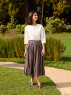 100% Linen Button-Front Drop Shoulder Shirt EASTER