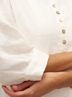 100% Linen Button-Front Drop Shoulder Shirt EASTER
