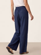 100% Linen Buttoned Slit-Hem Pants KATYA