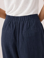 100% Linen Buttoned Slit-Hem Pants KATYA