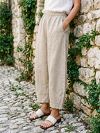 100% Linen Classic Ankle Pants ZOE