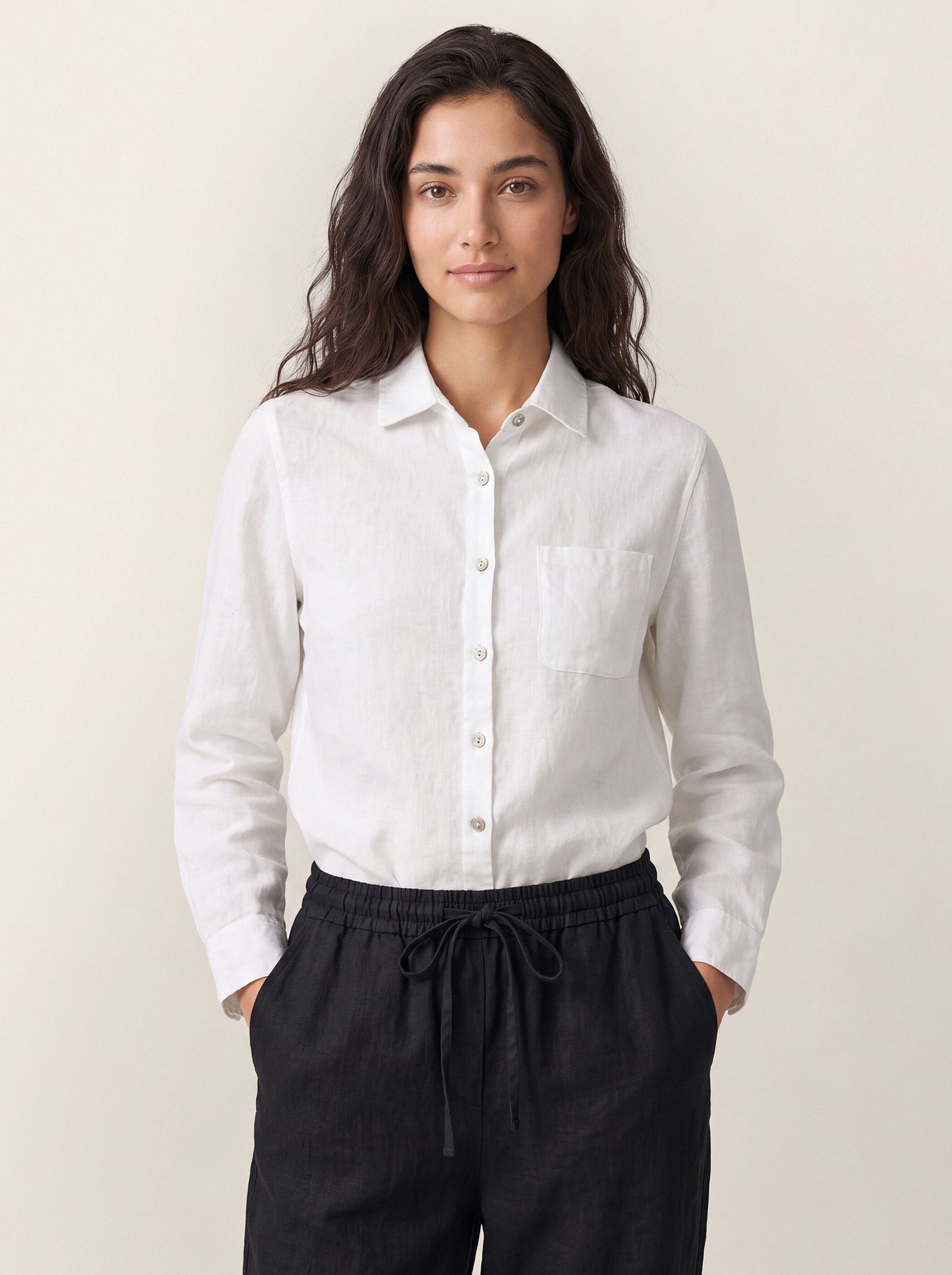 100% Linen Classic Shirt Top SAVANNAH