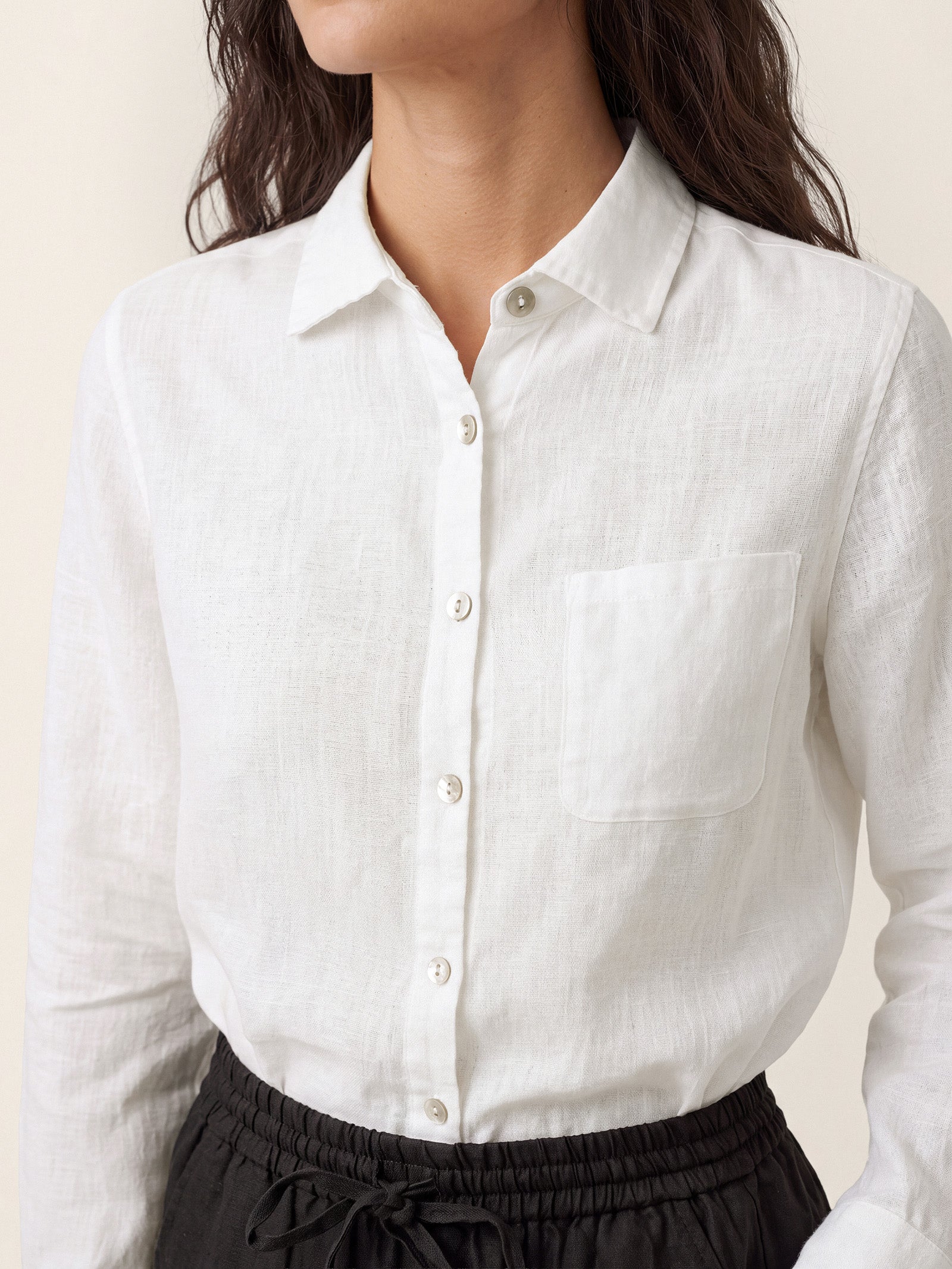 100% Linen Classic Shirt Top SAVANNAH