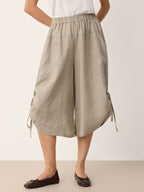 100% Linen Drawstring Hem Elasticated Waist Balloon Pants CALANTHE