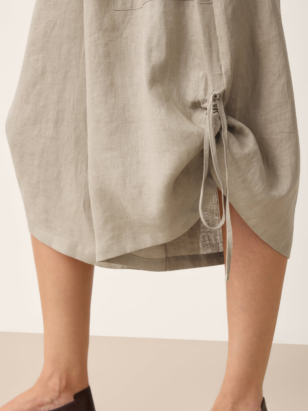 100% Linen Drawstring Hem Elasticated Waist Balloon Pants CALANTHE