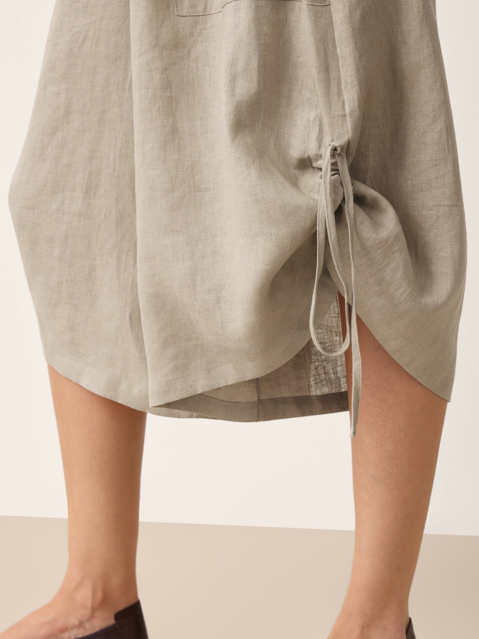 100% Linen Drawstring Hem Elasticated Waist Balloon Pants CALANTHE
