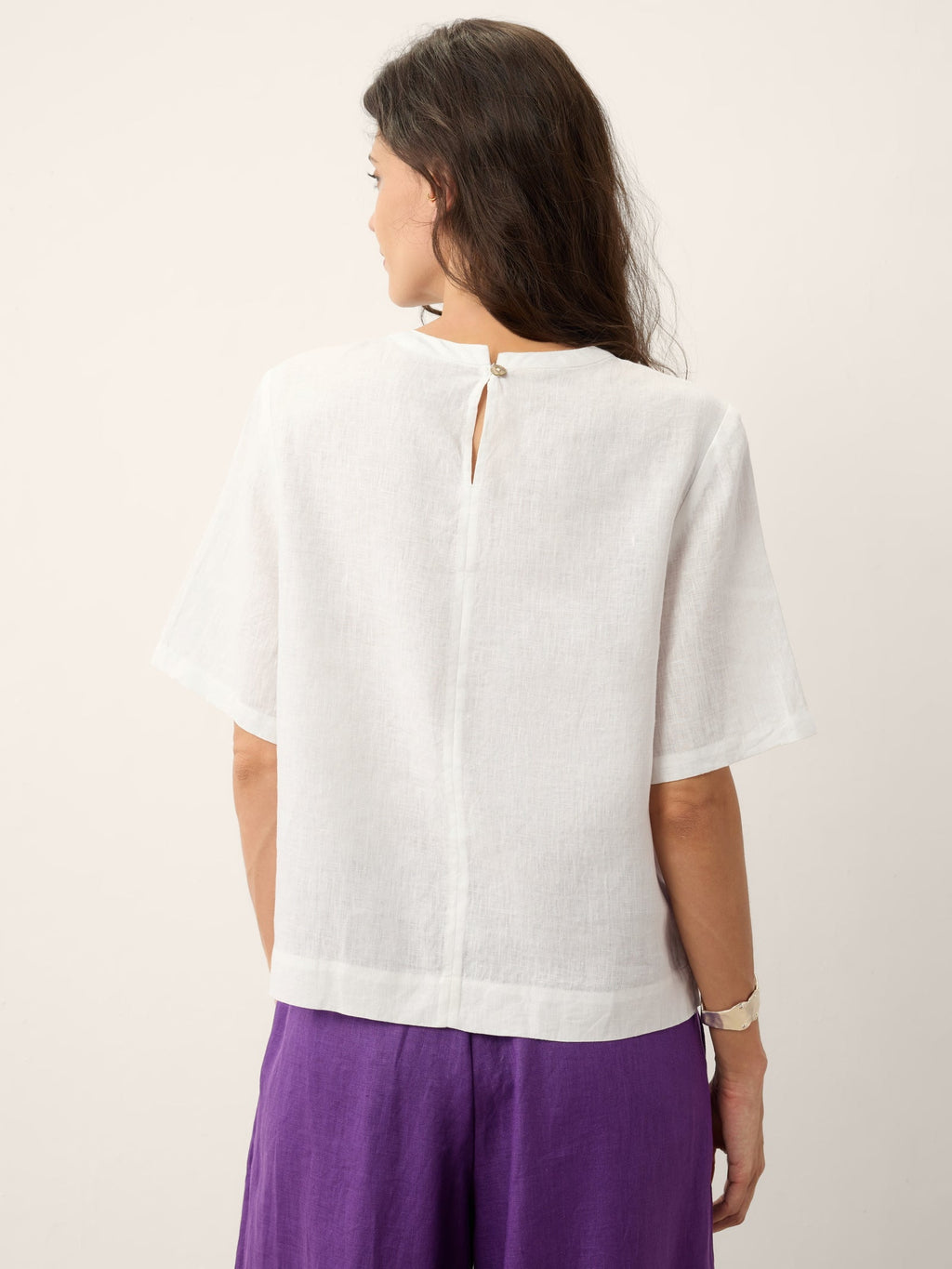100% Linen Drop Shoulder Boxy Top REGINA