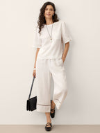 100% Linen Drop Shoulder Boxy Top REGINA