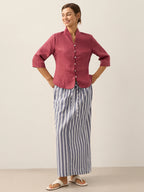 100% Linen Hand Button Fitted Jacket AMELIA