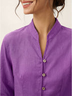 100% Linen Hand Button Fitted Jacket AMELIA
