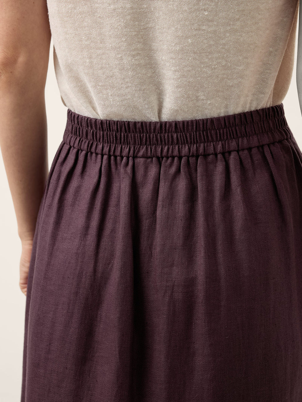 100% Linen Shell Button Flap Detail A Line Skirt PERDITA