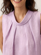 100% Linen Structured Collar Sleeveless Blouse BLAIR