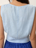 100% Linen Tie Waist Sleeveless Top ALTHEIA