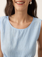 100% Linen Tie Waist Sleeveless Top ALTHEIA