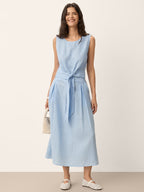 100% Linen Tie Waist Sleeveless Top ALTHEIA