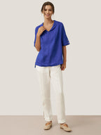 Linen V Neck Short Sleeve Shirt SIERRA