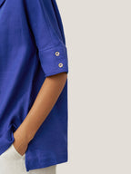 Linen V Neck Short Sleeve Shirt SIERRA