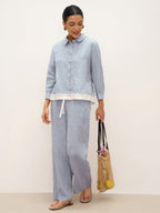 100% Linen Elastic Waist Straight-Leg Trousers JOURDAN