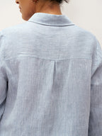 100% Linen Buttoned Closure Color-Blocked Shirt JANICE