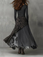 Martina | Long bohemian-style dress with leopard print • S1