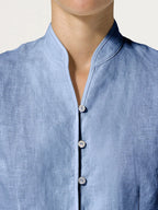 100% Linen Hand Button Fitted Jacket AMELIA