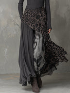 Martina | Long bohemian-style dress with leopard print • S1