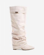 Lavista Slouchy Suede knee high boots - Creamy