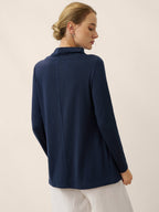 Cashmere Asymmetric Cowl Neck Stretch Top TATIANA