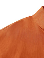 100% Linen Dropped Collar Long-Sleeve Top TRISTAN