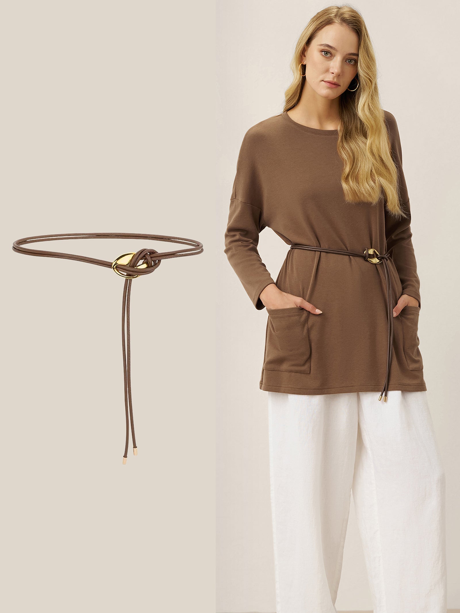 Lenzing Tencel Modal® Long Drop Shoulder Stretch Pullover Top with Patch Pockets
