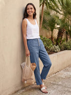 Linen Simple Button Fly Trousers HEIDI