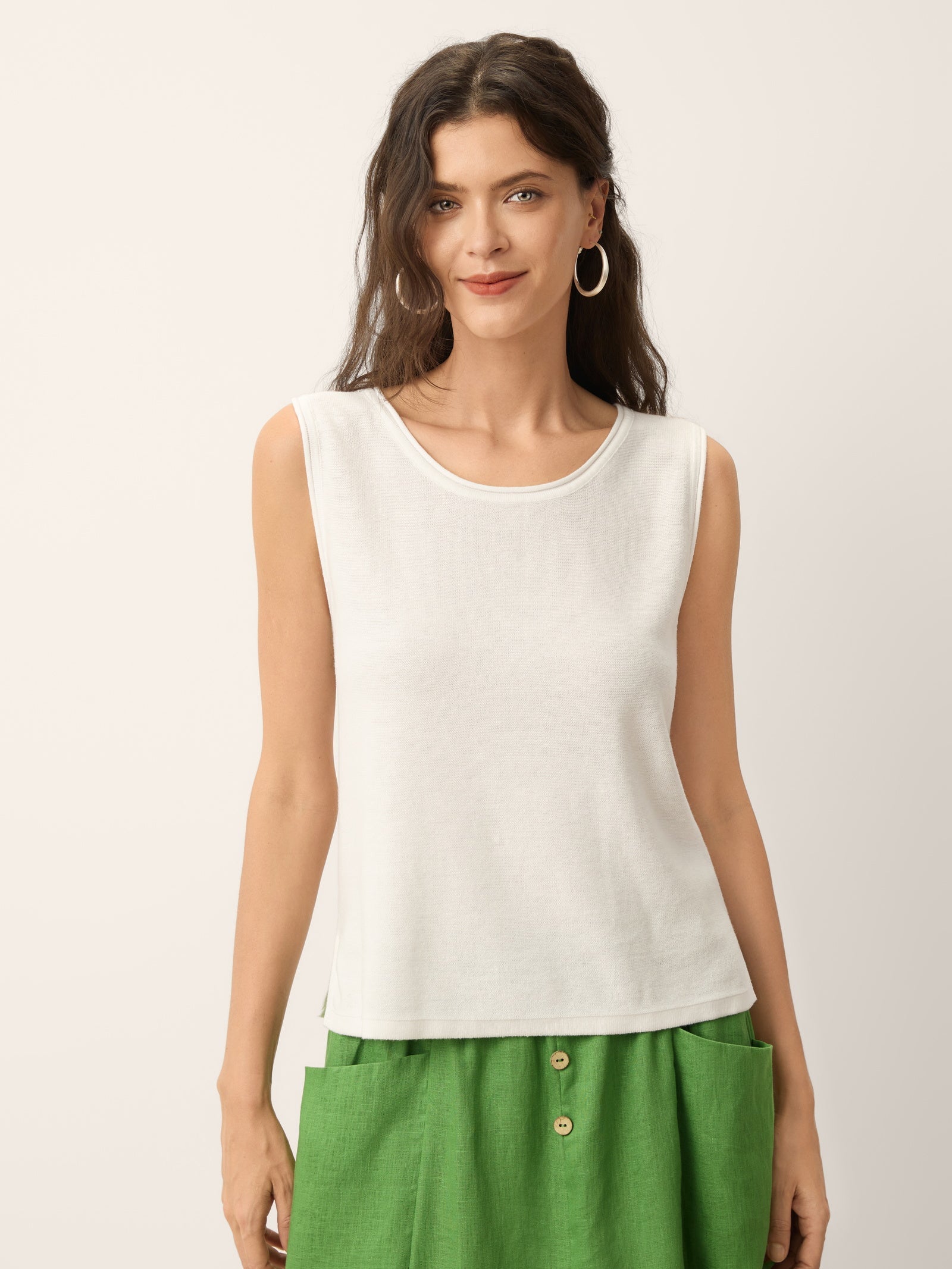 Linen Jersey Essential Vest EMILY