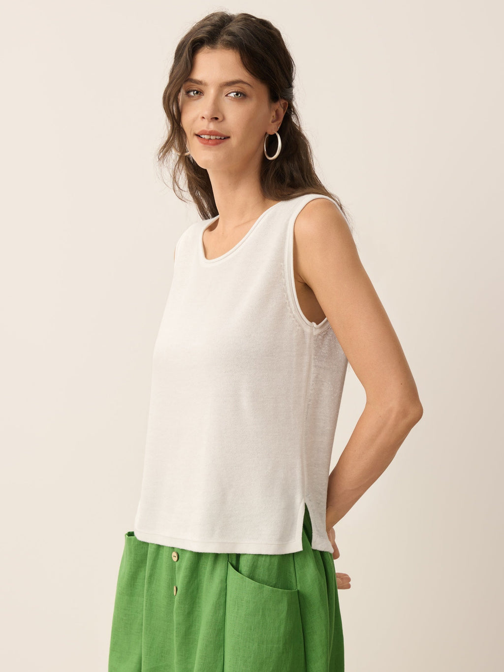 Linen Jersey Essential Vest EMILY