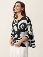 Linen Layered Asymmetric Top NOREEN