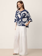Linen Layered Asymmetric Top NOREEN