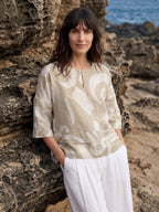 Linen Layered Asymmetric Top NOREEN