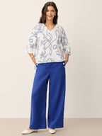 Linen Marine Curio Print High-Low Overtop CERELIA