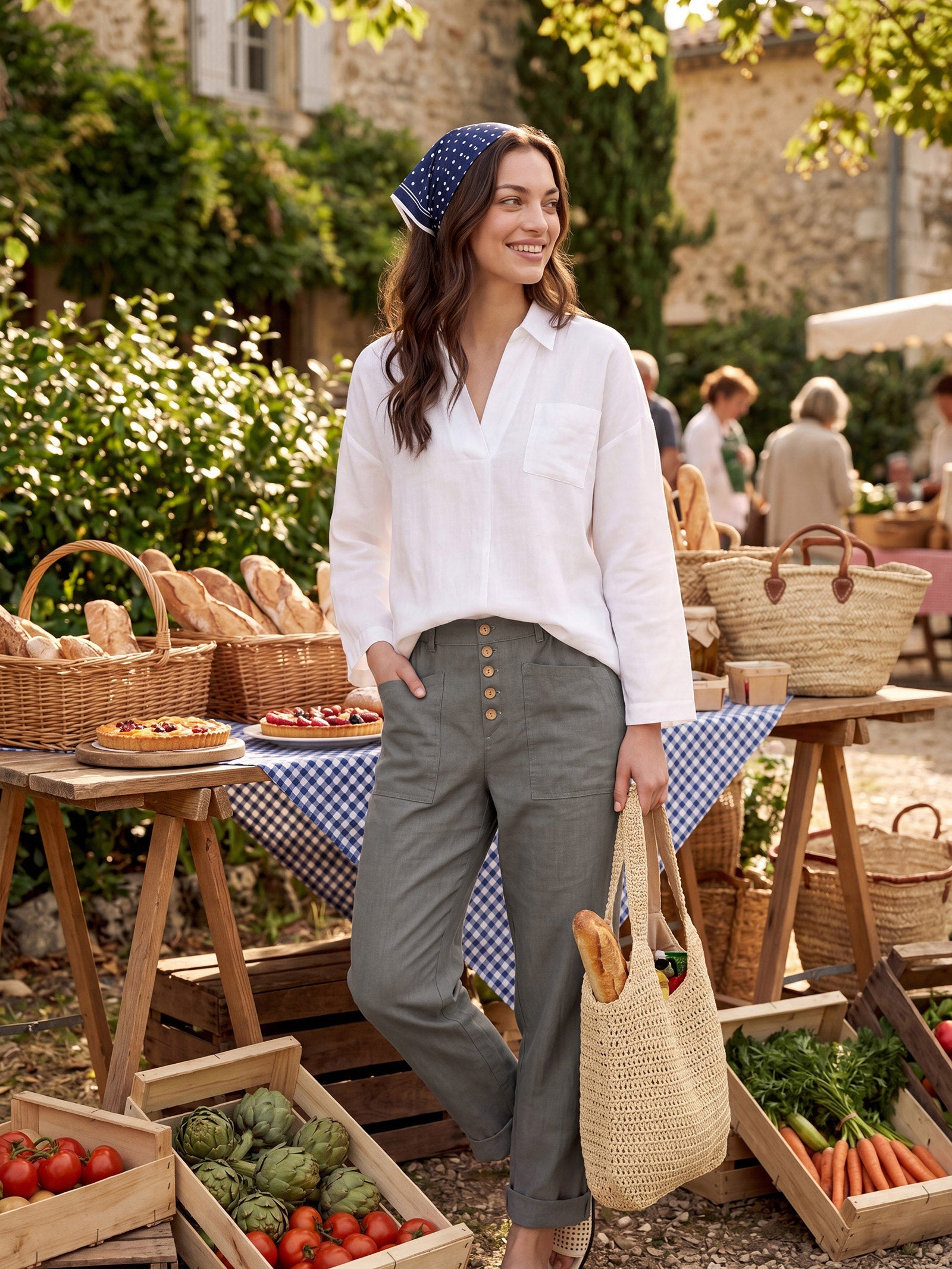 Linen Oversized Fit Pocket Shirt ELOWEN