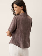 Lyocell Textured Stand Collar Shirt Jacket PHILIPPA